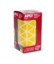 Apli Rollo de Gomets Triangulares - Adhesivo Permanente - 2.832 Gomets - Color Amarillo