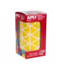 Apli Rollo de Gomets Triangulares - Adhesivo Permanente - 2.832 Gomets - Color Amarillo