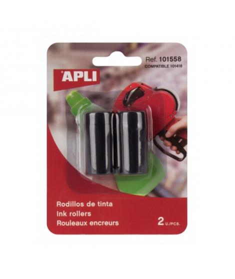 Apli Pack de 2 Recambios de Cartucho de Tinta para Etiquetadoras de Precios - Negro - Compatible con Apli 101418