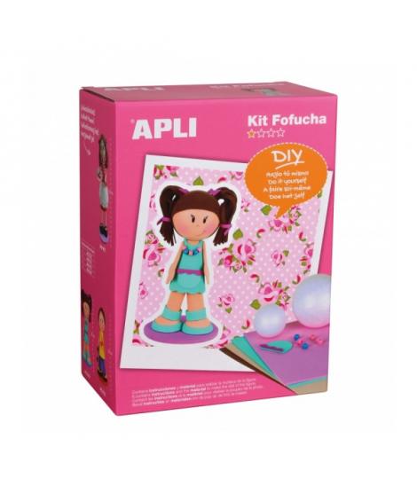 Apli Kit de Manualidades Fofucha Niña - Incluye Todo el Material - Patrones e Instrucciones Visuales - Ideal para Principiantes 