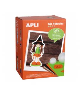 Apli Kit de Manualidades Fofucha Calabaza - Incluye Materiales y Patrones - Instrucciones Visuales - Nivel Medio - Ideal para Ac