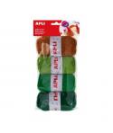 Apli Pack de 4 Ovillos de Lana Acrilica - Tonos Verdes Combinables - Flexibles y Resistentes - Lavables a Maquina - Ideal para M