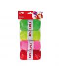 Apli Pack de 4 Ovillos de Lana Acrilica Fluor - Flexibles y Resistentes - Lavables a Maquina - Ideales para Manualidades y Tejid