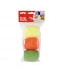 Apli Pack de 3 Ovillos de Rafia Natural Fluor - Ideal para Manualidades y Decoraciones - Versatil para Ramos, Velas, Tarjetas, B