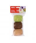 Apli Pack de 3 Ovillos de Rafia Natural - Tonos Nature - Ideal para Manualidades y Decoraciones - Versatil y Duradero - Colores 