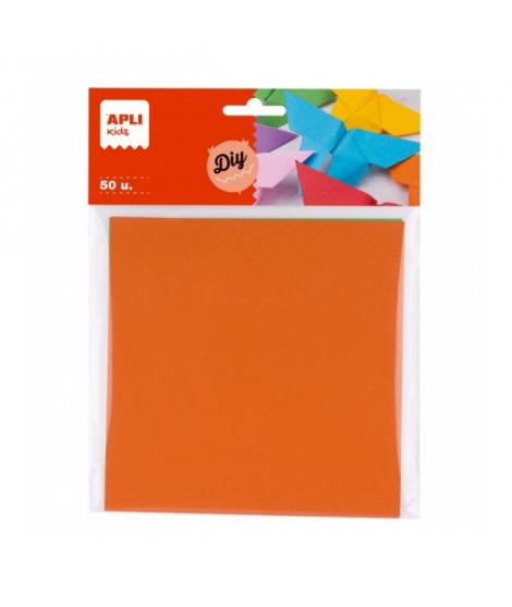 Apli Pack de 50 Hojas de Papel Origami - Color en Ambas Caras - Colores Surtidos