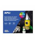 Apli Bloc de Papel de Aluminio - Ideal para Manualidades y Scrapbooking - 10 Hojas - Colores Surtidos