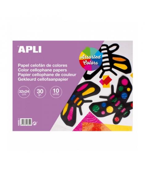 Apli Bloc de Papel Celofan - Ideal para Manualidades y Scrapbooking - Colores Surtidos