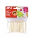 Apli Pack de 500 Mini Palitos de Madera - Gran Resistencia - Faciles de Pegar, Pintar y Cortar - Ideal para Manualidades y Maque