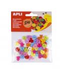 Apli Pack de 60 Botones de Plastico Surtidos - Formas Diversas - Ideales para Costura y Manualidades - Colores Surtidos