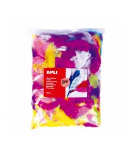 Apli Pack de 400 Plumas Collage Formato MAXI - Ideal para Escuelas y Talleres - Estimula Imaginacion y Creatividad Infantil - Co