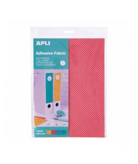 Apli Telas Adhesivas A4 - 4 Hojas con Estampado de Topos - Adhesivo Permanente - Ideal para Scrapbooking y Manualidades - Facile