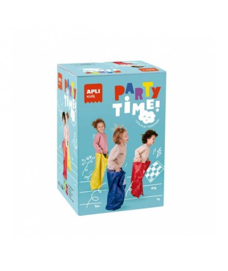 Apli Pack de 4 Sacos - Juego Carrera de Sacos Party Time - Incluye Bolsa de Almacenaje - Ideal para Aire Libre - Fomenta Ejercic