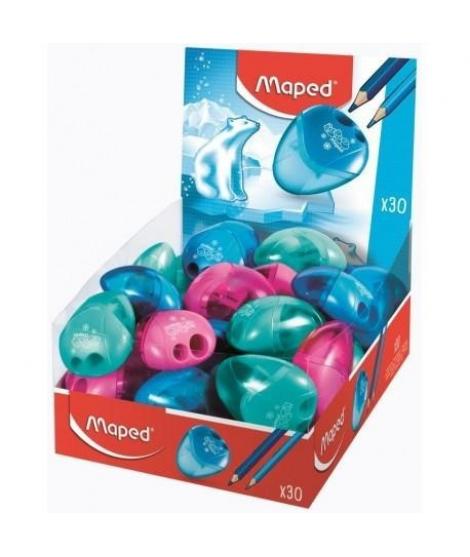 Maped I-Gloo Sacapuntas de 2 Orificios con Deposito de Gran Capacidad - Forma Ergonomica - Colores Surtidos