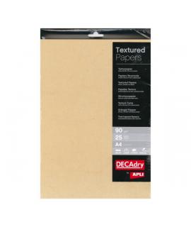 Apli Pack de 25 Hojas de Papel Textura Habana - Ideal para Impresiones Especiales - Compatible con Impresoras Inkjet, Laser y Fo