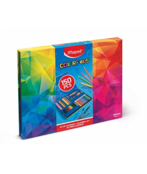 Maped Color`Peps Pack de 150 Piezas para Colorear con Rotuladores, Lapices de Colores Fuertes, Infinity, Aqua, Pastel y Duo Worl