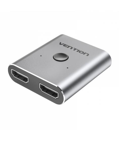 Vention Switch/Splitter HDMI Hembra a 2xHDMI Hembra 4K Bidireccional - Aluminio Gris