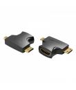 Vention Adaptador HDMI Hembra a Micro HDMI Macho - Mini HDMI Macho - Color Negro