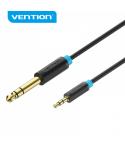 Vention Cable Estereo Jack 6.5 Macho a Jack 3.5 Macho - 0.5m - Color Negro