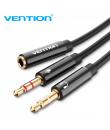 Vention Cable Estereo 2x Jack 3.5 Macho a Jack 3.5 Hembra - 0.3m - Color Negro