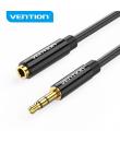 Vention Cable Extension Estereo Jack 3.5 Macho a Jack 3.5 Hembra - 0.5m - Color Negro