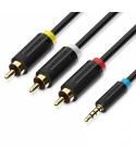 Vention Cable Estereo Jack 3.5 Macho a 3x RCA Macho - 1.5m - Color Negro