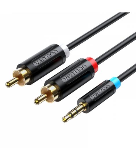 Vention Cable Estereo Jack 3.5 Macho a 2x RCA Macho - 2m - Color Negro