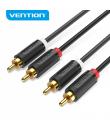 Vention Cable Estereo 2x RCA Macho a 2x RCA Macho - 0.5m - Color Negro