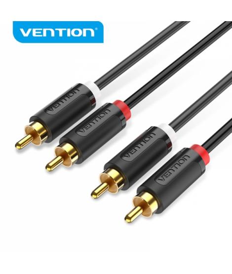 Vention Cable Estereo 2x RCA Macho a 2x RCA Macho - 1m - Color Negro