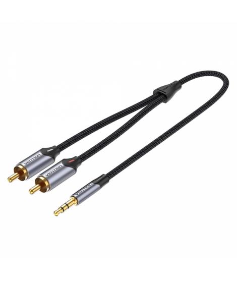 Vention Cable Estereo Jack 3.5 Macho a 2x RCA Macho - 1m - Color Gris