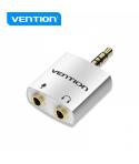 Vention Adaptador Audio Jack 3.5 Macho a 2x Jack 3.5 Hembra - Color Blanco