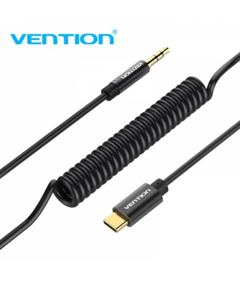 Vention Conversor Audio USB-C a Jack 3.5 Macho - 1m - Color Negro