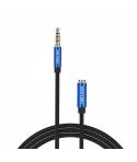 Vention Cable Extension Audio TRSS 3.5mm Macho a Hembra - 1.5m - Algodon Trenzado - Aluminio Azul