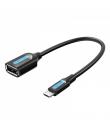 Vention Cable OTG USB 2.0 Micro-B Macho a USB A Hembra - 0.15m - Color Negro