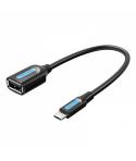 Vention Cable OTG USB 2.0 Micro-B Macho a USB A Hembra - 0.15m - Color Negro