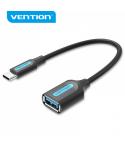 Vention Adaptador USB 3.1 Macho a USB-C Hembra - 0.15m - Color Negro