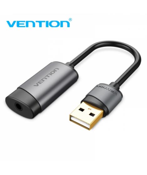 Vention Tarjeta de Sonido USB-A a Jack 3.5 Hembra - Color Gris