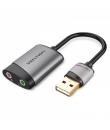 Vention Tarjeta de Sonido USB-A a 2xJack 3.5 Hembra - Color Gris