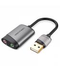 Vention Tarjeta de Sonido USB-A a 2xJack 3.5 Hembra - Color Gris