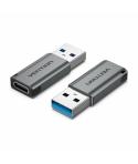 Vention Adaptador USB 3.0 Macho a USB-C Hembra - Color Gris