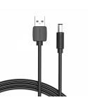 Vention Cable Alimentacion USB-A Macho a DC 5.5mm - 0.5m - Color Negro