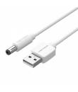 Vention Cable Alimentacion USB-A Macho a DC 5.5mm Macho - 0.5m - Color Blanco