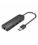 Vention HUB 5 en 1 USB 2.0 a 3xUSB2.0/MicroUSB/RJ45 - 0.15m - Color Negro