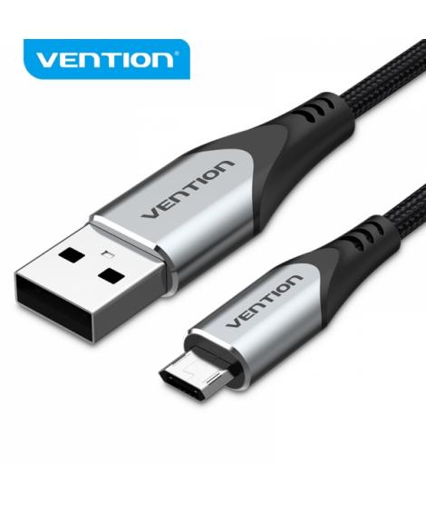 Vention Cable USB 2.0 Macho a MicroUSB Macho - 0.5m - 3A 480Mbps - Color Negro