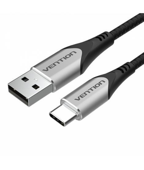 Vention Cable USB-A Macho a USB-C Macho 3A 60W 480Mbps - 0.25m - Color Gris