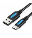 Vention Cable USB-A Macho a USB-C Macho 3A 60W 480Mbps - 0.25m - Color Negro