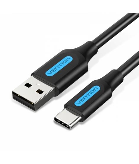 Vention Cable USB-A Macho a USB-C Macho 3A 60W 480Mbps - 0.25m - Color Negro