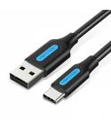 Vention Cable USB-A Macho a USB-C Macho 3A 60W 480Mbps - 0.5m - Color Negro