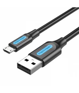 Vention Cable USB 2.0 Macho a MicroUSB Macho - 0.25m - 3A 60W 480Mbps - Color Negro