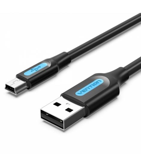 Vention Cable USB 2.0 Macho a MiniUSB Macho - 0.5m - Color Negro